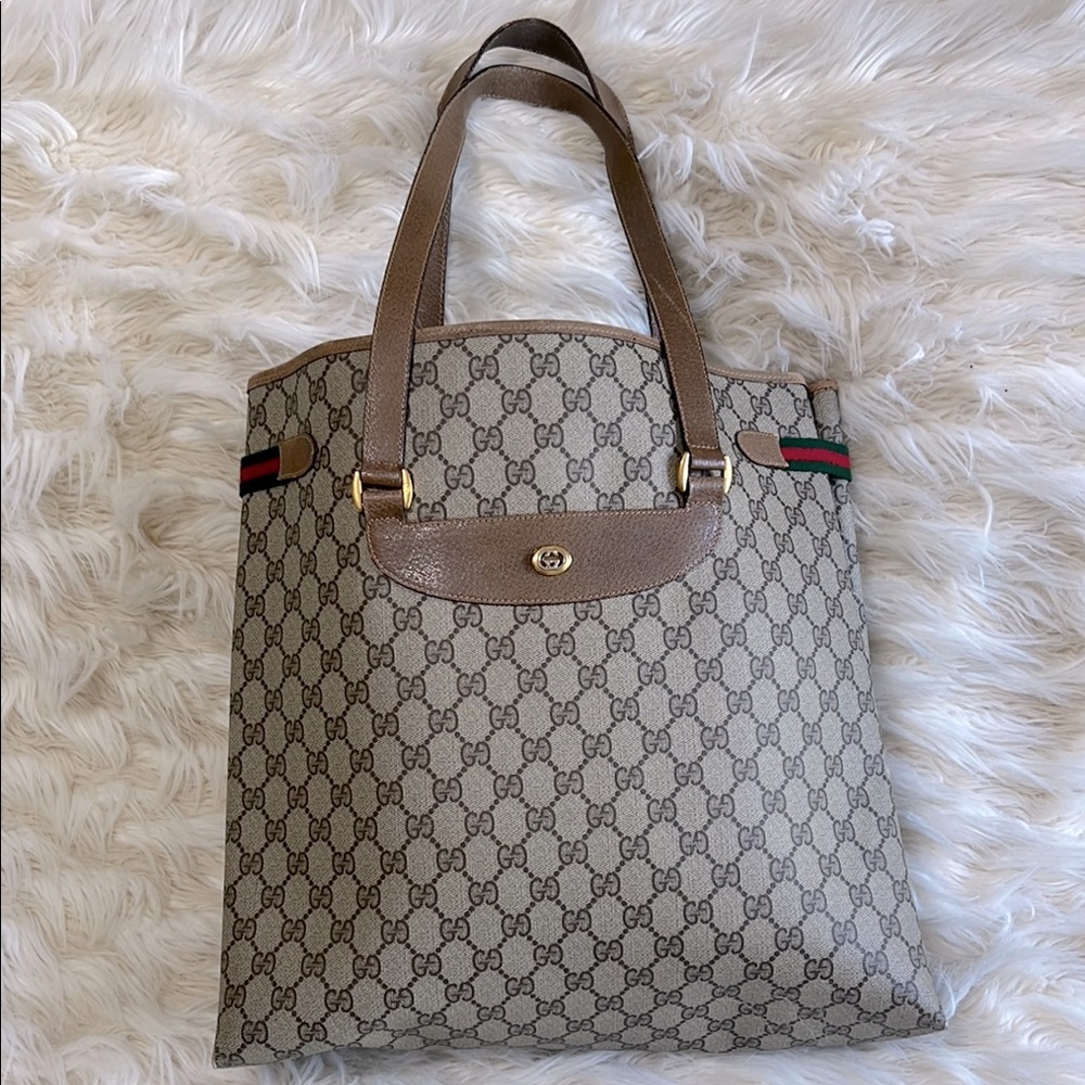 Rare Gucci Large Tote Bag Old Gucci Discontinued Authentic